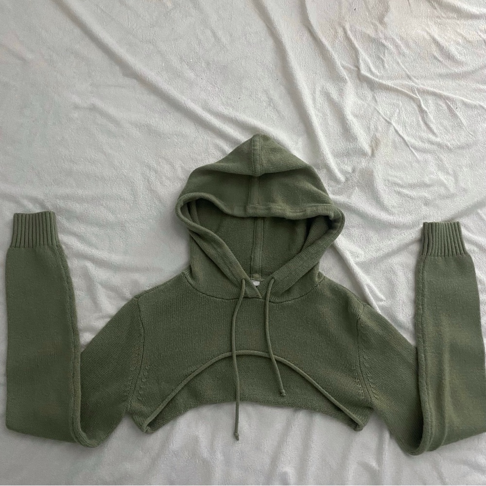 Garage Olive Knit Hoodie